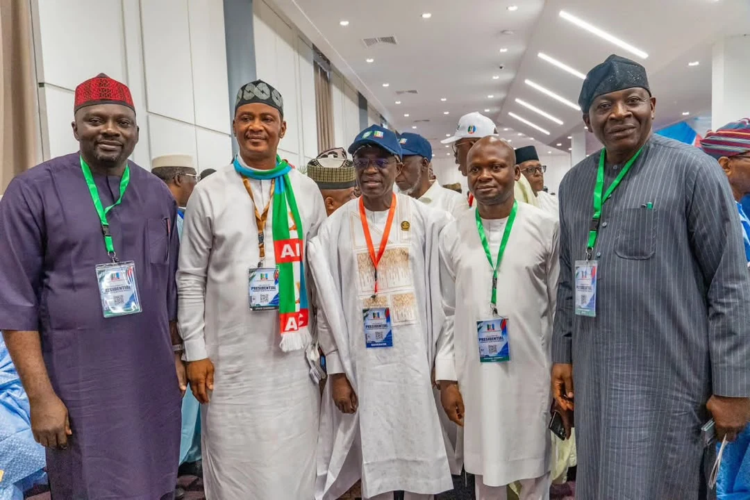 Chief Ojema at the APC presidential primary election collation centre in Abuja