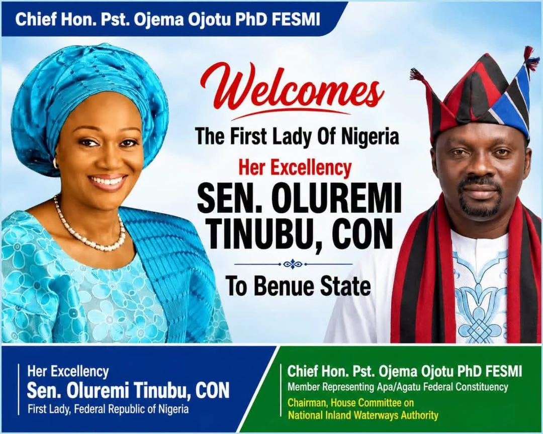 Chief Ojema welcomes the First Lady of Nigeria to Benue State
