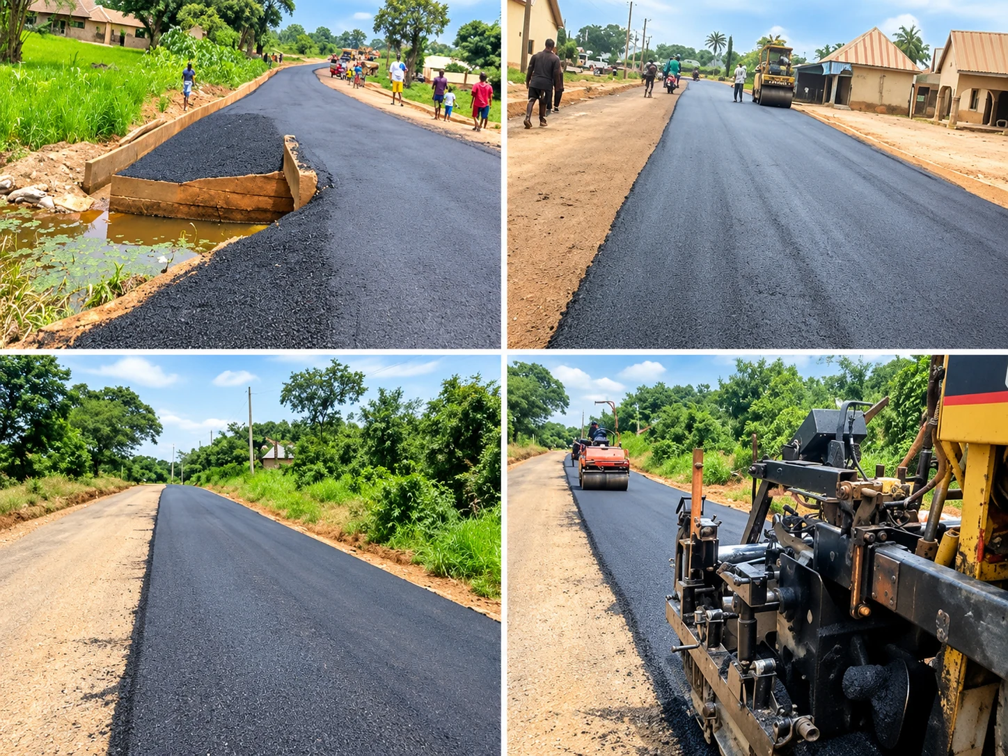 Fresh asphalt road construction along Engla-Ogwule, Ofoke and Ijege
